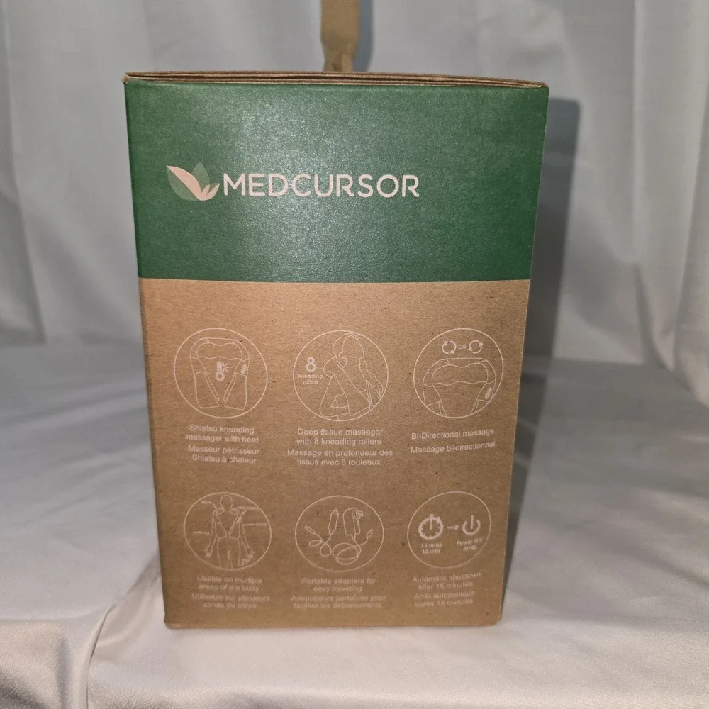 Medcursor Shiatsu Neck and Back Massager with Heat - Deep Kneading Pillow MP-100 - Picture 5 of 5